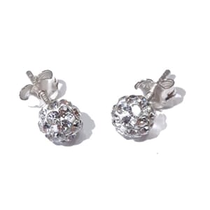 Sølv ørestuds med 6 mm shambalakuler