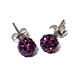 Sølv ørestuds med 6 mm shambalakuler