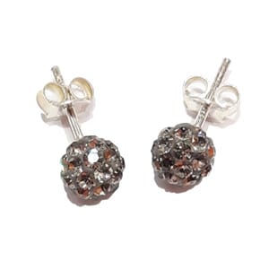 Sølv ørestuds med 6 mm shambalakuler