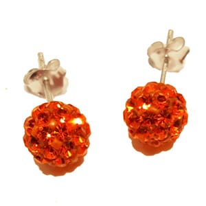 Sølv ørestuds med 8 mm shambalakuler