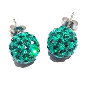 Sølv ørestuds med 10 mm shambalakuler