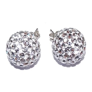 Sølv ørestuds med 12 mm shambalakuler