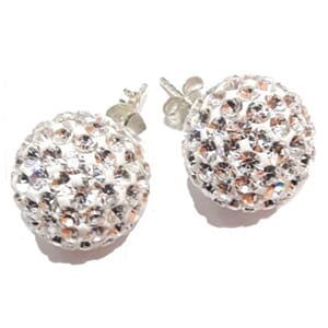 Sølv ørestuds med 14 mm shambalakuler