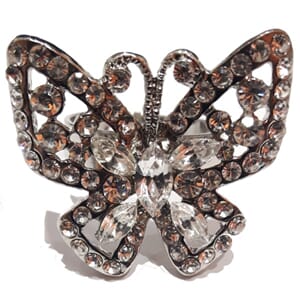 Åpen ring med sommerfuglmotiv