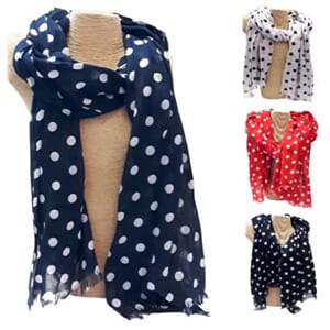 Sjal med polka dotter i bomull / viscose