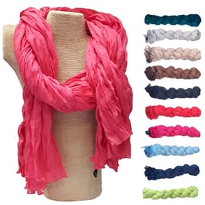 Ensfargete twister-sjal i bomull