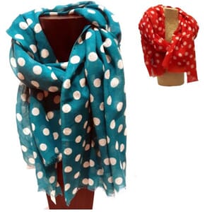 Sjal med polka-dotter i 100% ull