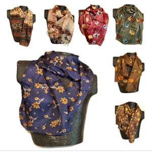 Vintage-sjal i silke