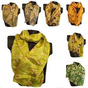 Vintage-sjal i silke