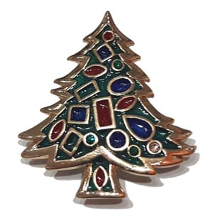 Brosje med juletremotiv