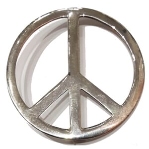 Brosje i sølv med  anti atom-motiv