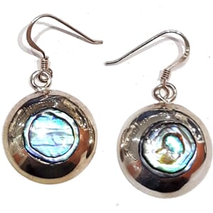 Øredobber i sølv med abaloneskjell