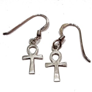 Øredobber i sølv - egyptisk ankh