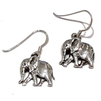 Øredobber i sølv med elefantmotiv