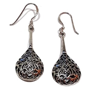 Øredobber i sølv med dråpeform