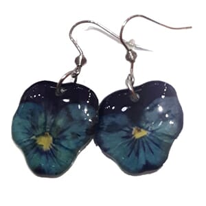 Øredobber med ekte stemorsblomst